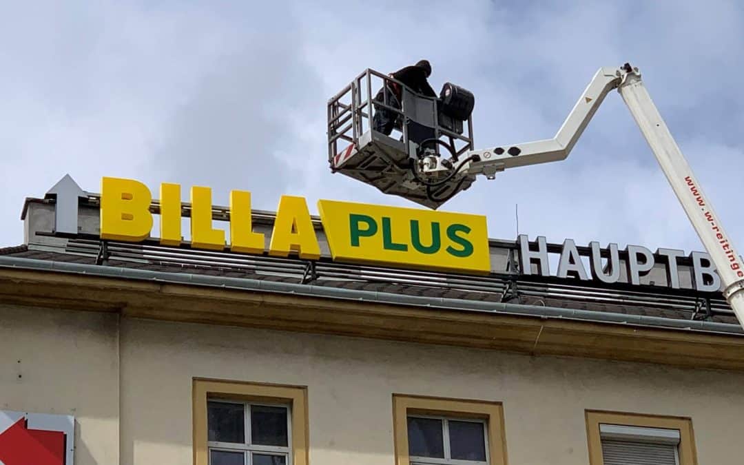 Billa Plus Umstellung mit 15 Montageteams unterstützt